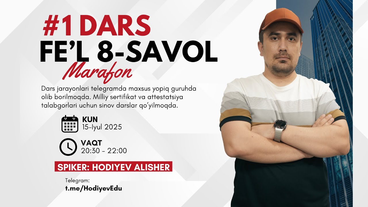 MILLIY SERTIFIKAT 8-SAVOL YECHIMI (FE'L)
