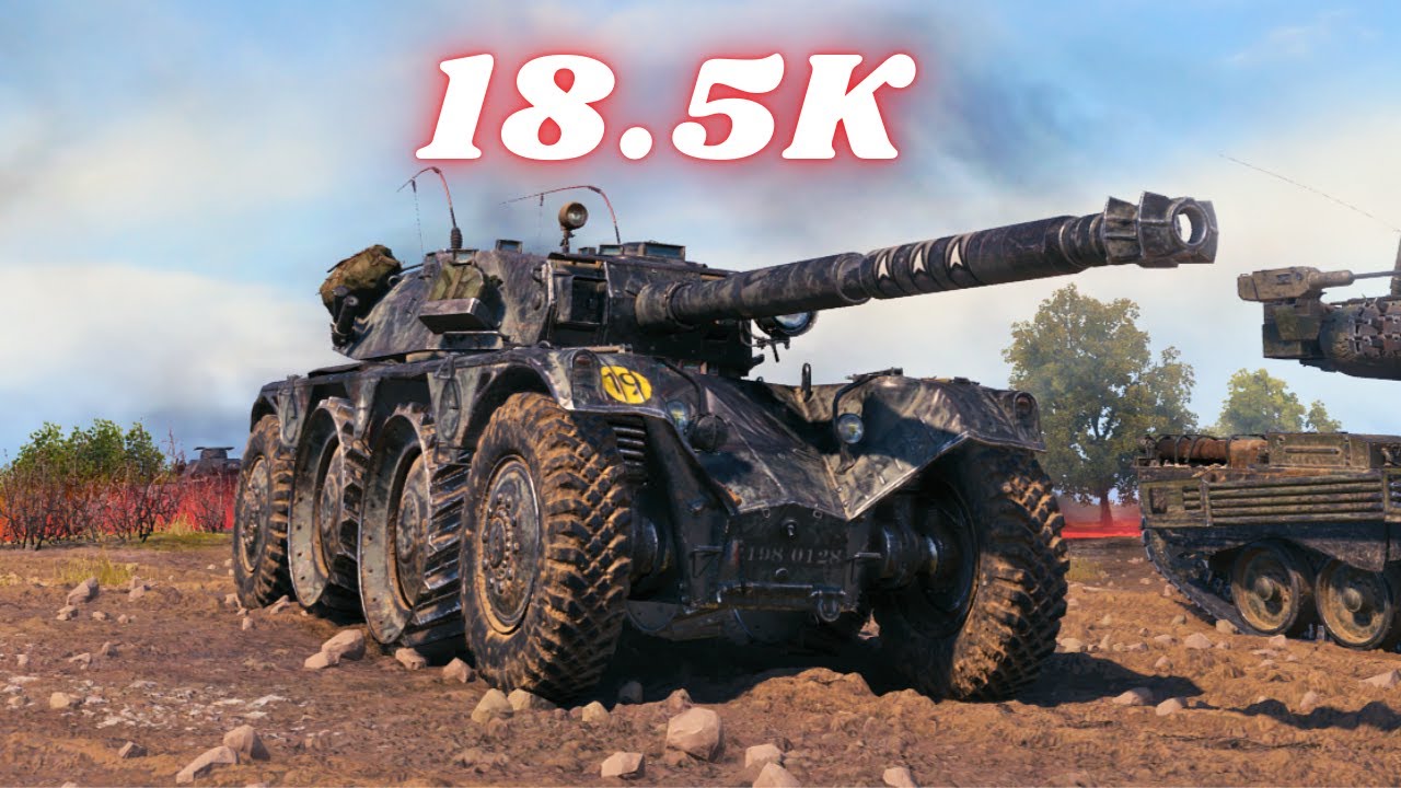 Panhard EBR 105  18.5K Spot + Damage & EBR 105 ,T-100 LT,ELC EVEN 90 World of Tanks
