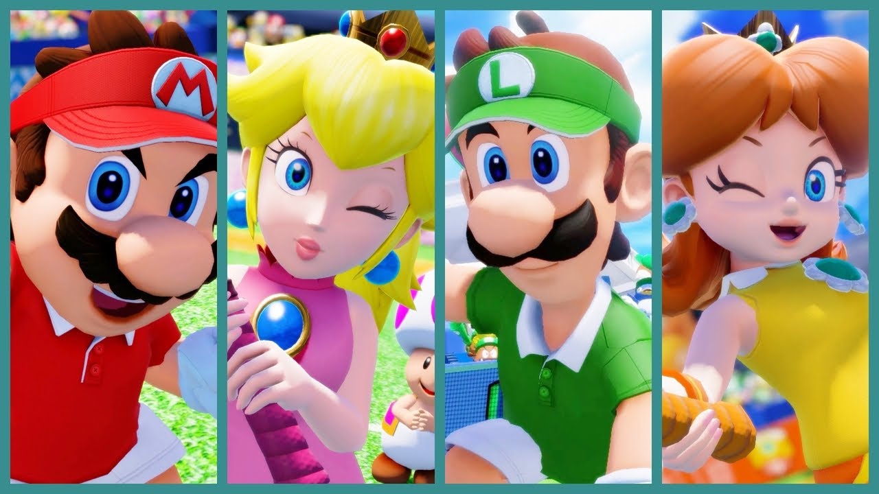 Mario Tennis Aces - Mario/Peach Vs. Luigi/Daisy