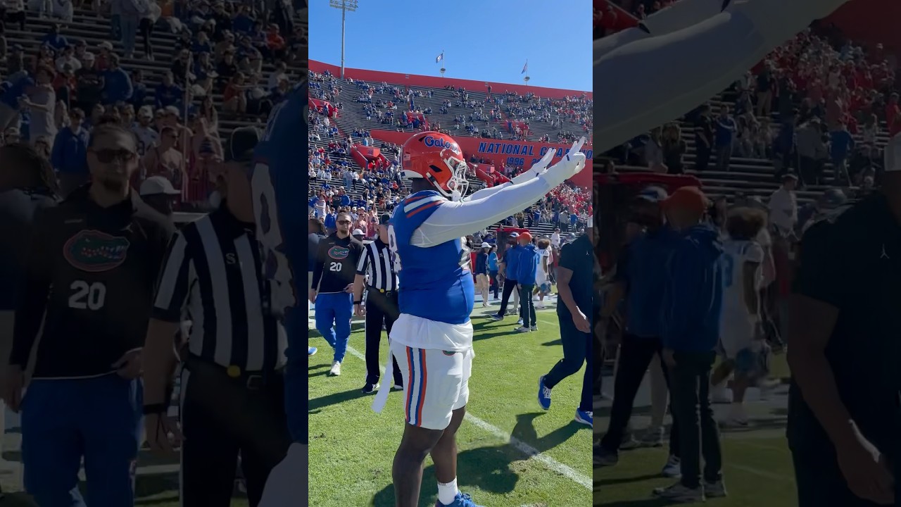 Florida DL Caleb Banks with the staredown 😳