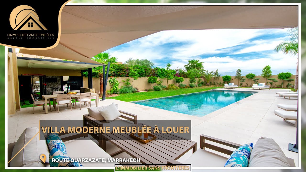 Villa contemporaine , plain-pied meublée à louer, Route d'Ouarzazate km 14 Marrakech