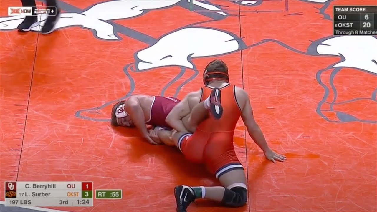 197lbs Luke Surber (Oklahoma State) vs Carson Berryhill (Oklahoma)