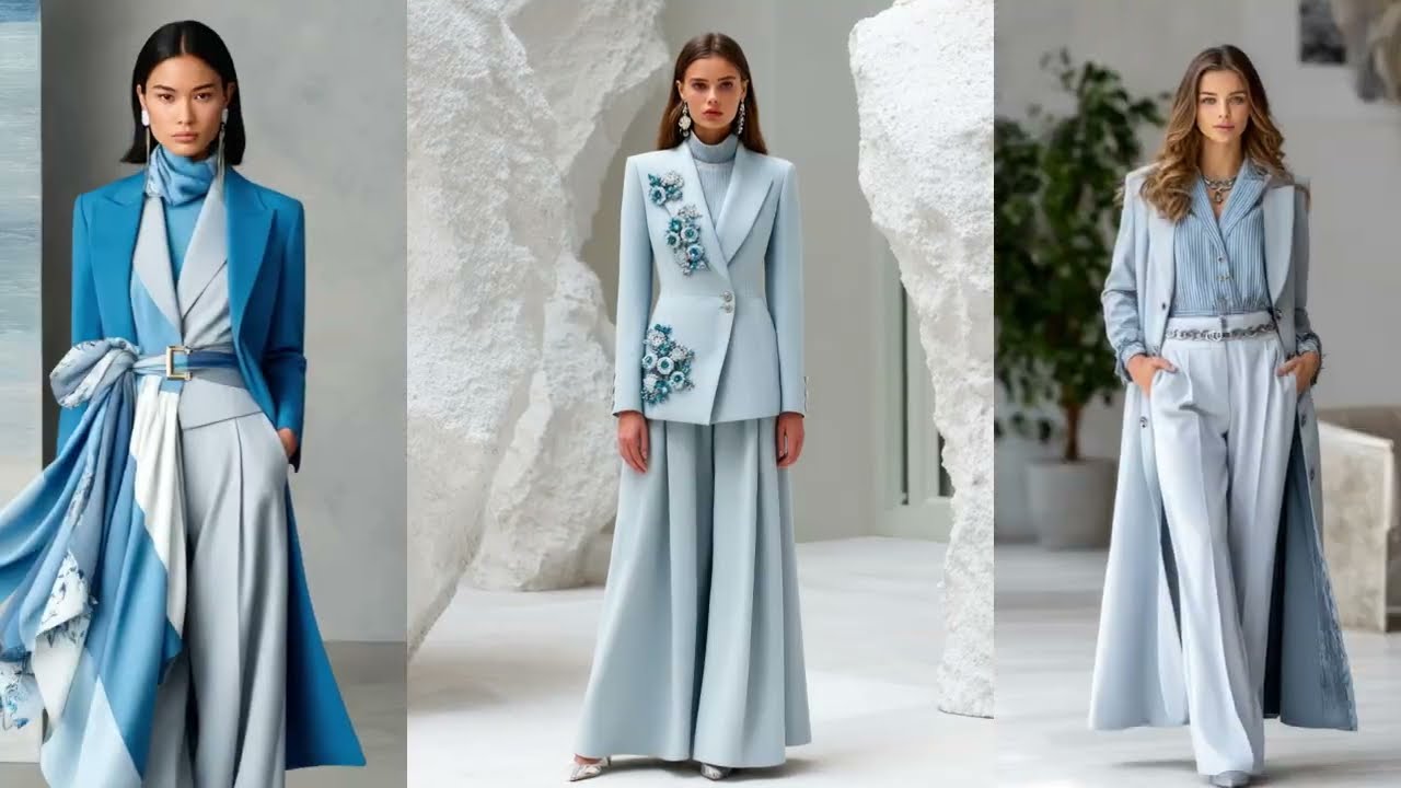 Весна/Лето 2026 от Max Mara | Ледяной синий и мягкий серый – Прохладная элегантная роскошь