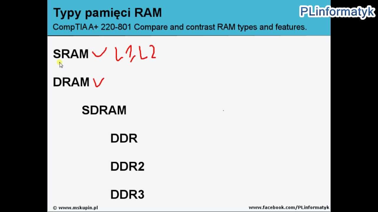 Pamięci RAM - por&oacute;wnanie i typy pamięci - CompTIA A+