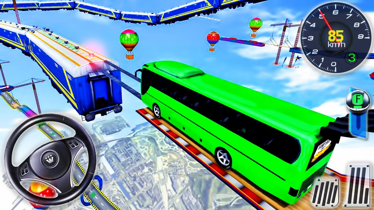 Mega Ramp Bus Stunt Driving - Impossible Racing Driver Simulator - Android GamePlay