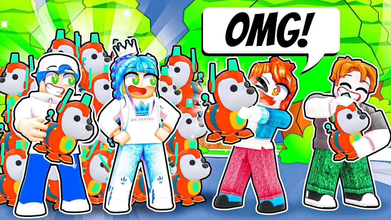 ROBLOX ADOPT ME Giving Pets To Strangers! Legendary Robo Dog Pet 🐶