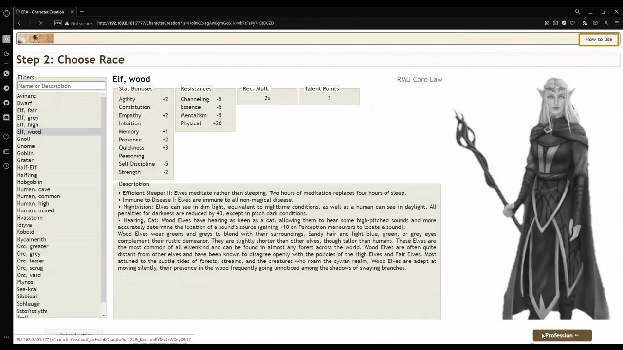 ERA for Rolemaster - RMU Character Creation