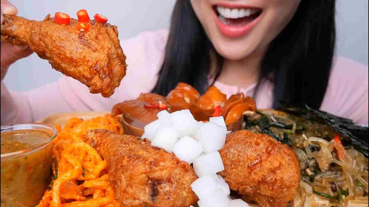 BONCHON (FRIED CHICKEN) ASMR EATING SOUNDS | LIGHT WHISPERS | SAS-ASMR
