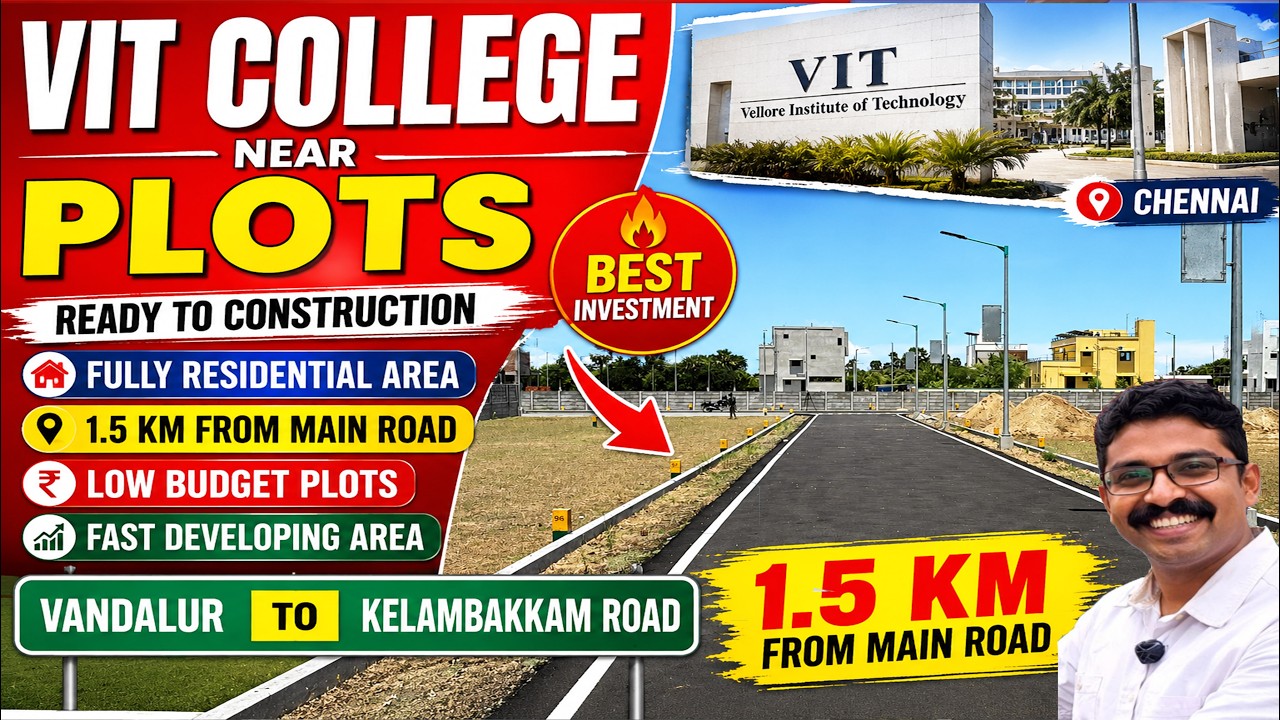 ‼️VIT College Near Budget Plots For Sale | Vandalur To Kelambakkam Road| Ready To Build Plots in OMR