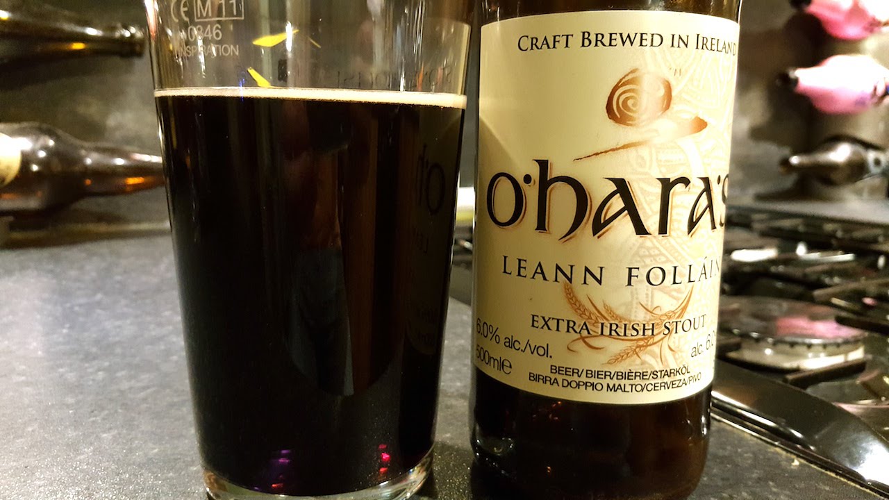 (4K) O'Hara's Leann Follain Extra Irish Stout | Irish Craft Beer Review