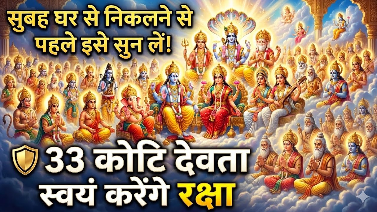 सुबह घर से निकलने से पहले इसे सुन लें! 🛡️ 33 कोटि देवता स्वयं करेंगे रक्षा | Powerful Mantra
