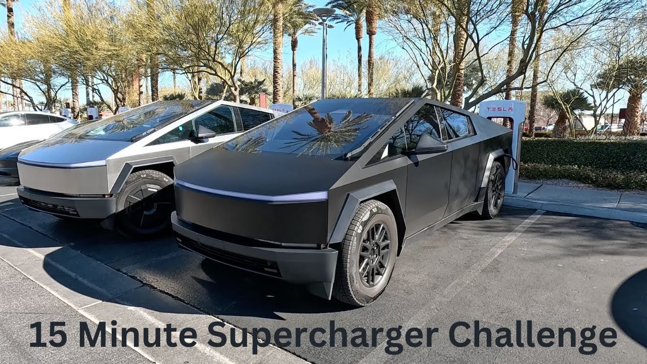 Tesla Cybertruck Supercharger Challenge | Red Rock Supercharger - V3 250kW