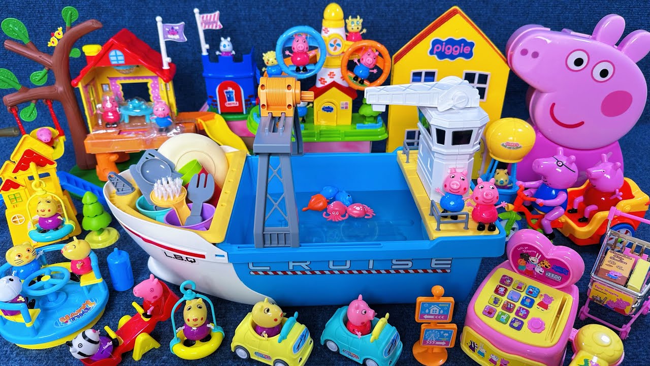 13 Minutes Satisfying with Unboxing Peppa Pig Water Park and Super Yacht Playset ASMR｜Review Toys
