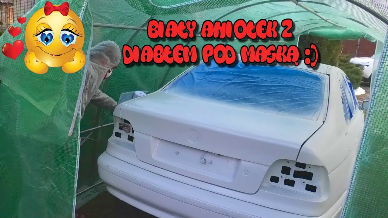 Szkoła Druciarstwa Biały Aniołek z Diabłem Pod Maską Kończymy Malowanie Podkładem Bmw E39 Wazzup :)