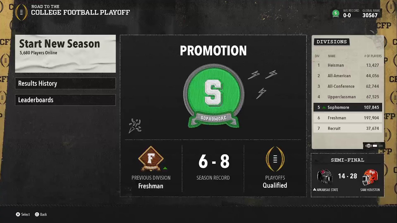 CFB 26 CFP online gameplay cht 3 p2 playoffs 1st round
