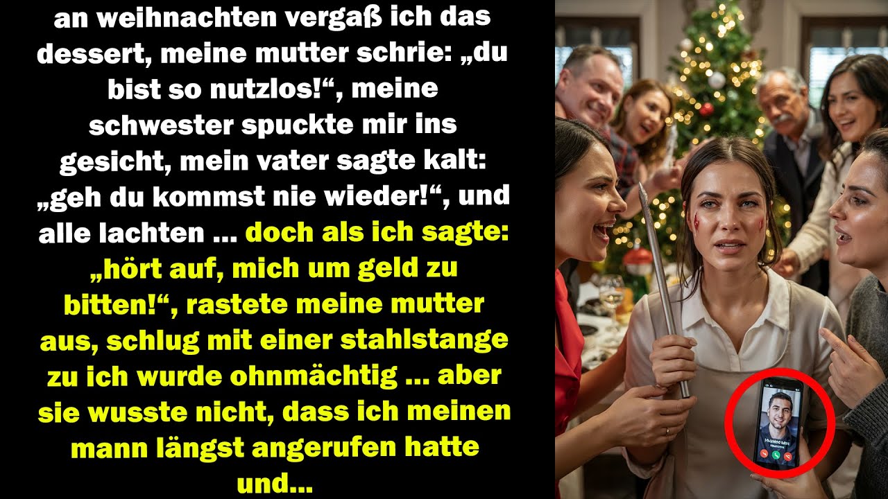 meine familie schlug mich an weihnachten bewusstlos – doch ich hatte schon meinen mann gerufen