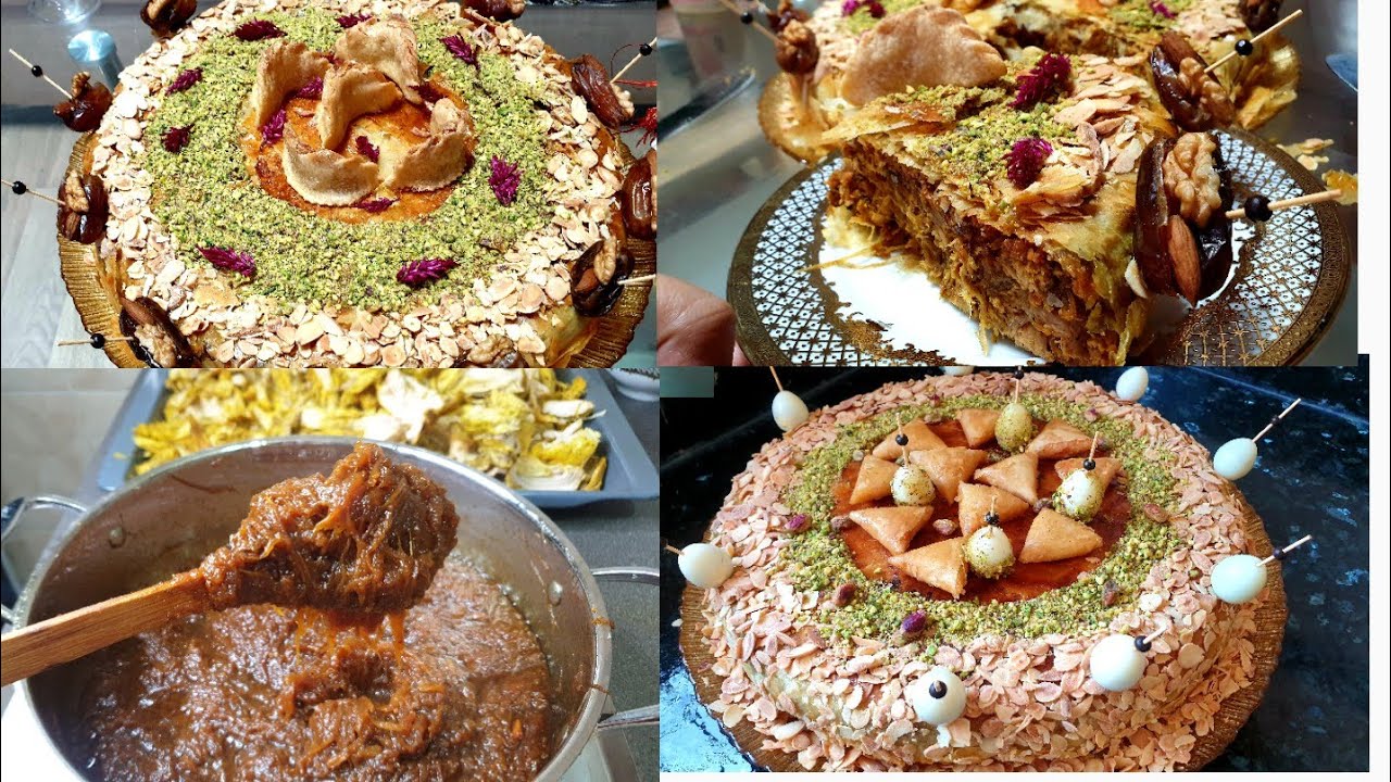 بسطيلة الدجاج باللوز او براليني على أصولها وبدون بيض من يد الطباخة السعدية جات روعة