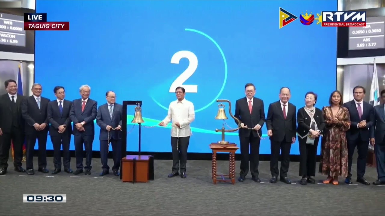 President Ferdinand R. Marcos Jr., along with the Philippine Stock Exchange (PSE), Inc. a...