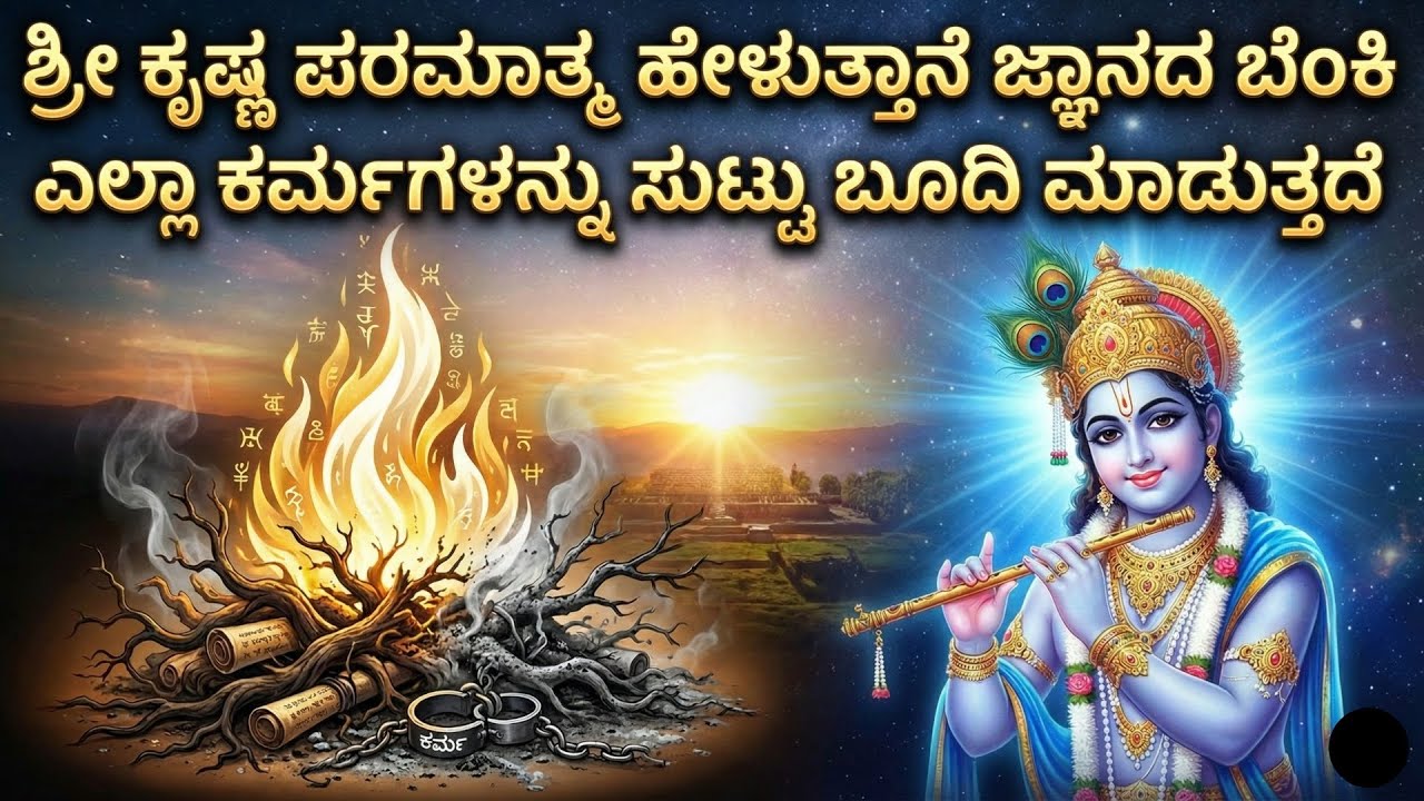 ಜ್ಞಾನದ ಬೆಂಕಿ ಎಲ್ಲಾ ಕರ್ಮಗಳನ್ನು ಸುಟ್ಟು ಬೂದಿ ಮಾಡುತ್ತದೆ ಇದರ ಬಗ್ಗೆ ಶ್ರೀಕೃಷ್ಣ ಪರಮಾತ್ಮ ಏನು ಹೇಳುತ್ತಾನೆ.