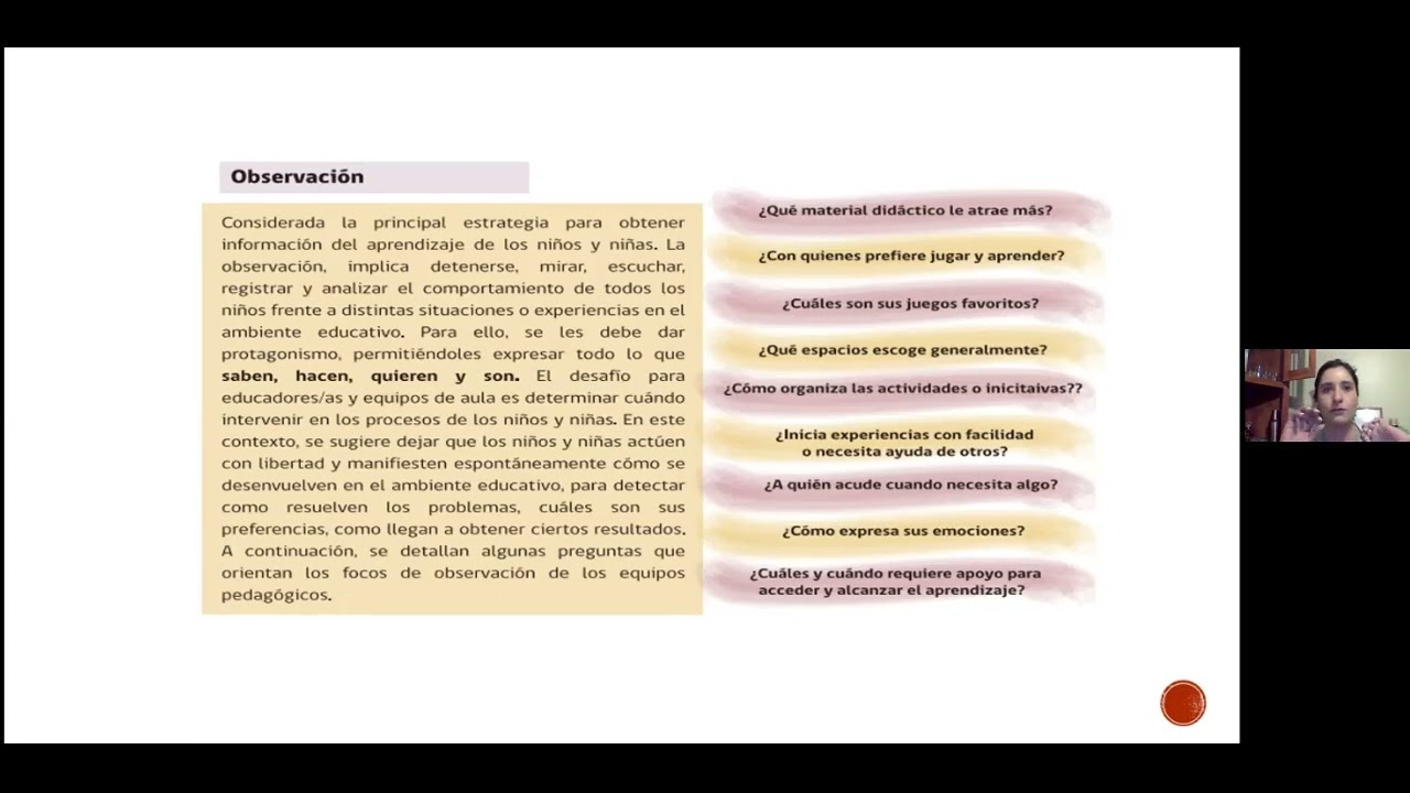 Focos de observación   Ed. Parvularia