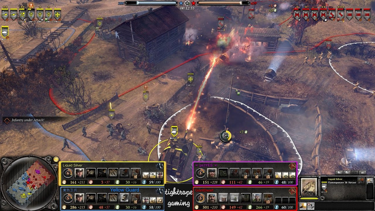 COH2 2v2 Liquid Silver (OK) & Yellow Guard (OK) vs ps3YES (SU) & GiantDwarf (SU)