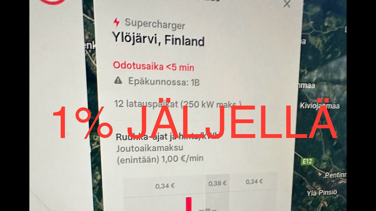 1% jäljellä akussa.. Talvikulutus