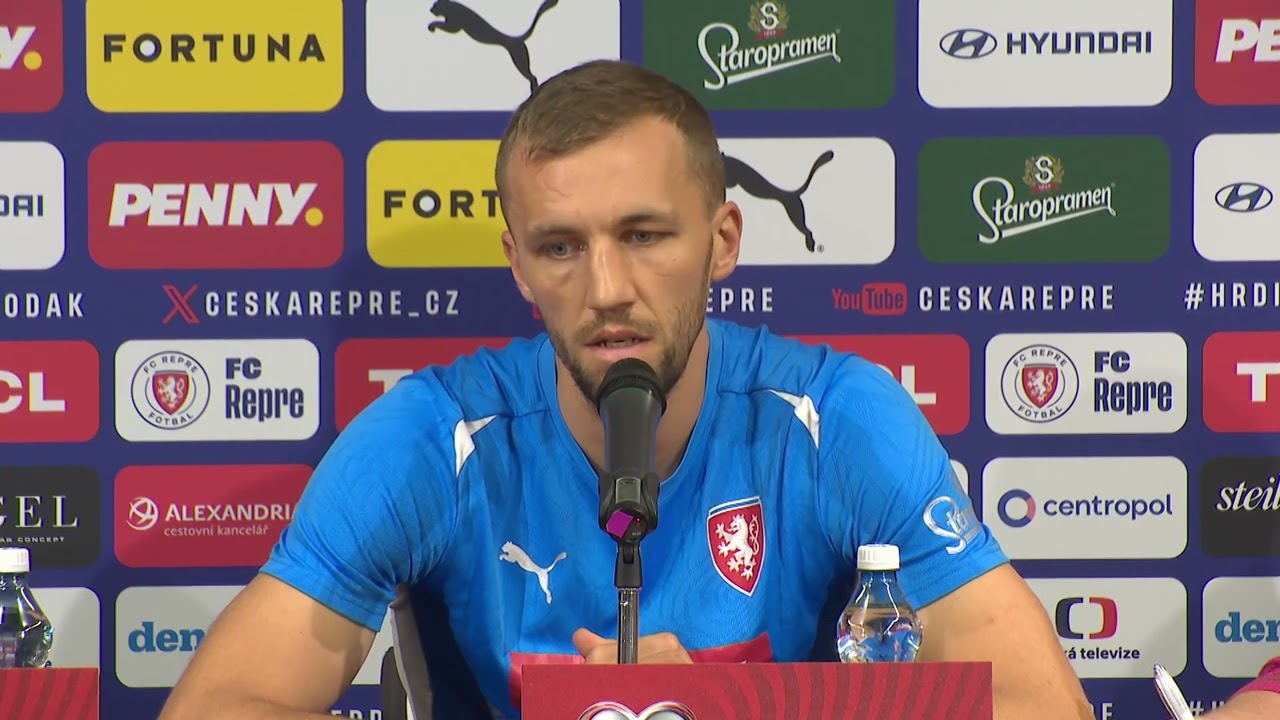 ČESKÁ FOTBALOVÁ REPREZENTACE:  Tomáš Souček před zápasem proti Gibraltaru.