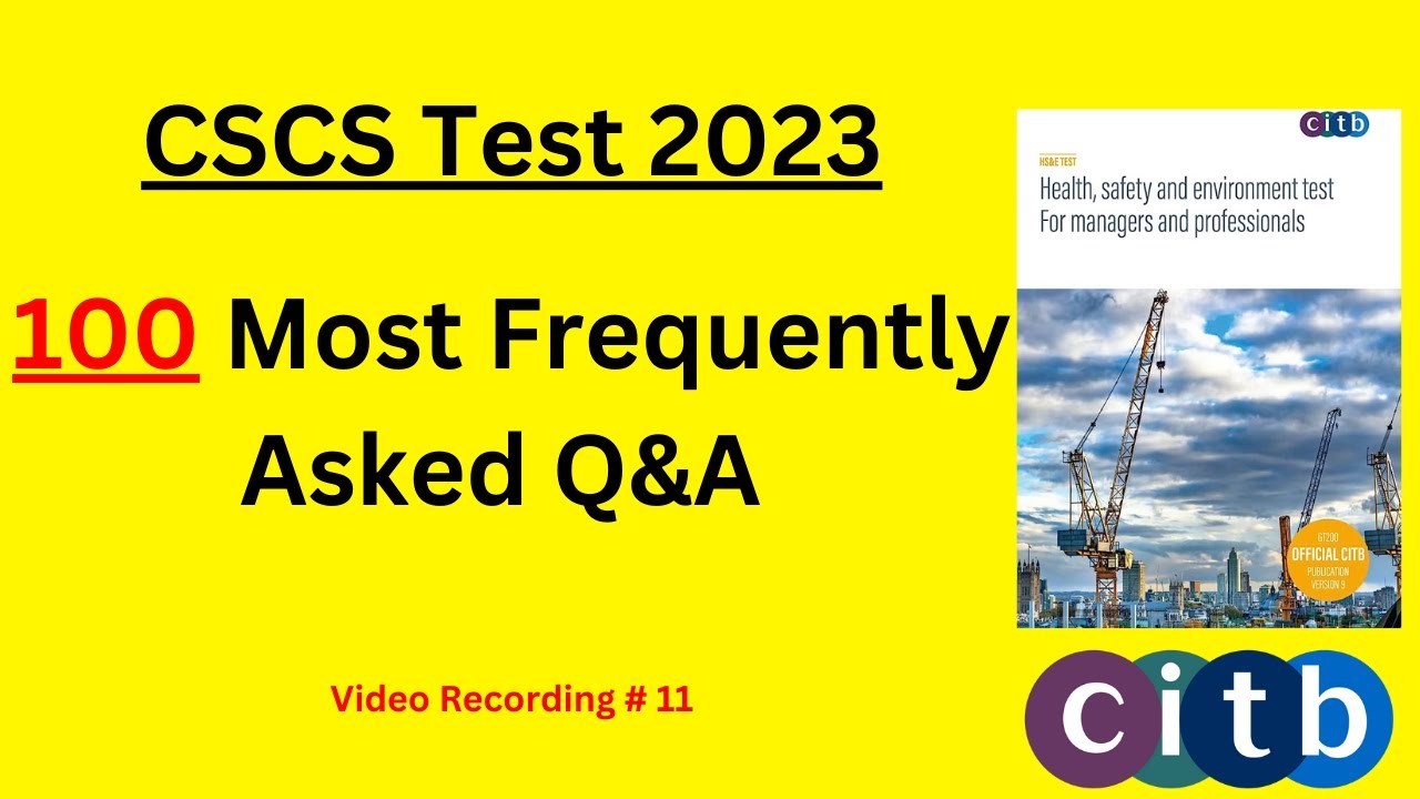 Тест CSCS 2023 — 100 наиболее часто задаваемых вопросов и ответов | CSCS Card UK | Тест CiTB UK 2...