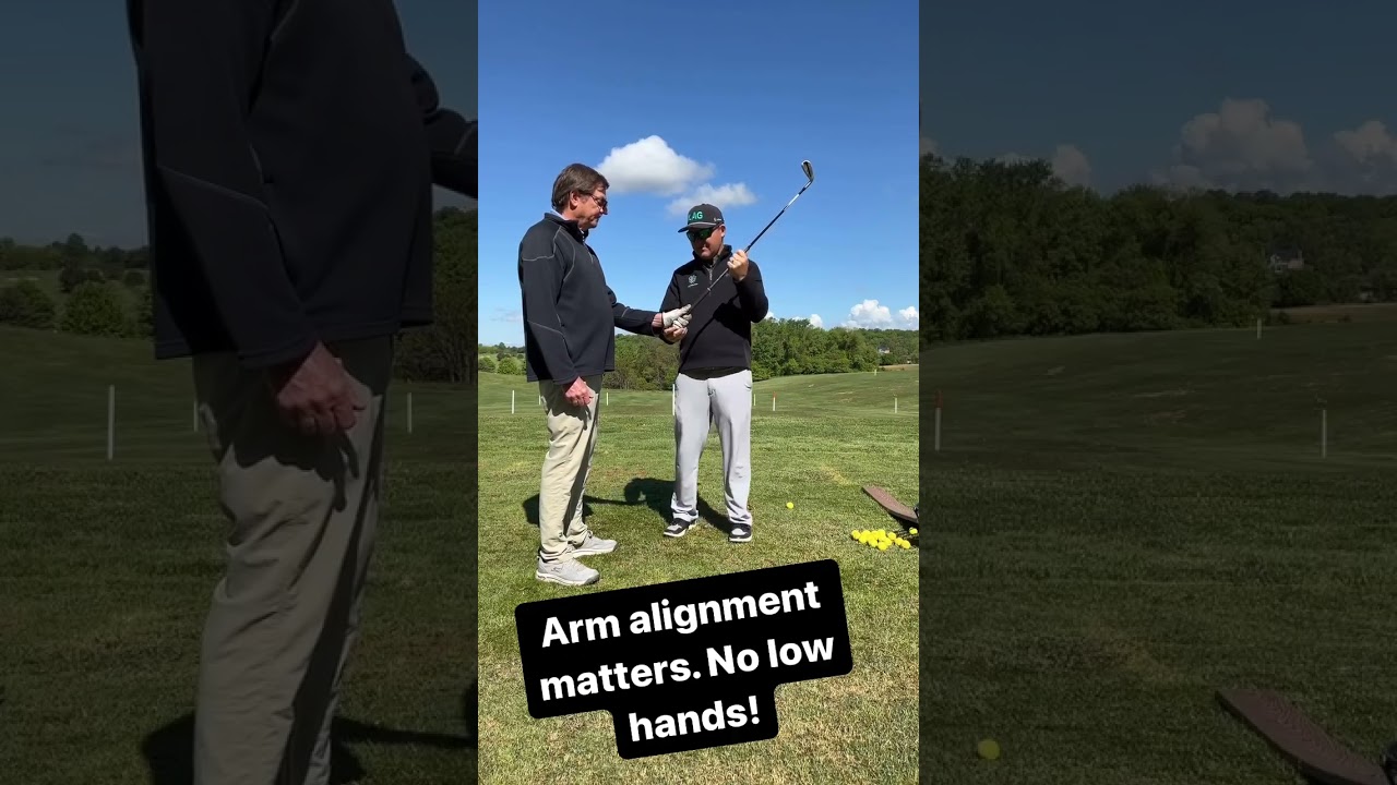 Too often players push their arms straight down and affect the geometry of their swing destroying