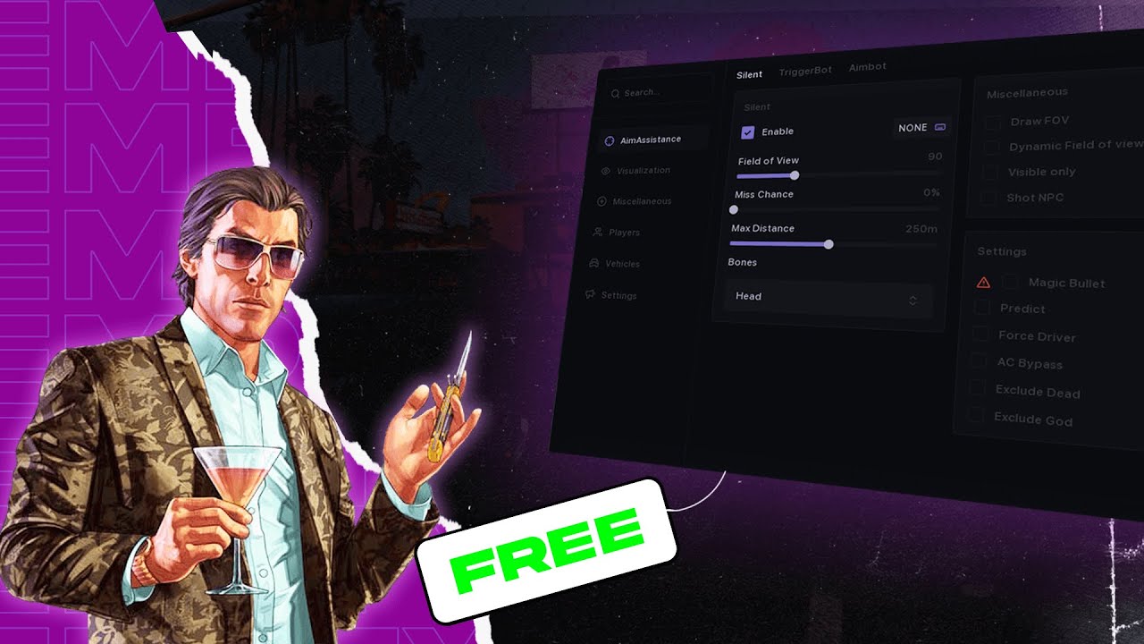 NEW THE BEST FREE FIVEM CHEAT *bypass* & *Silent AIm* 💜 | REMAKE