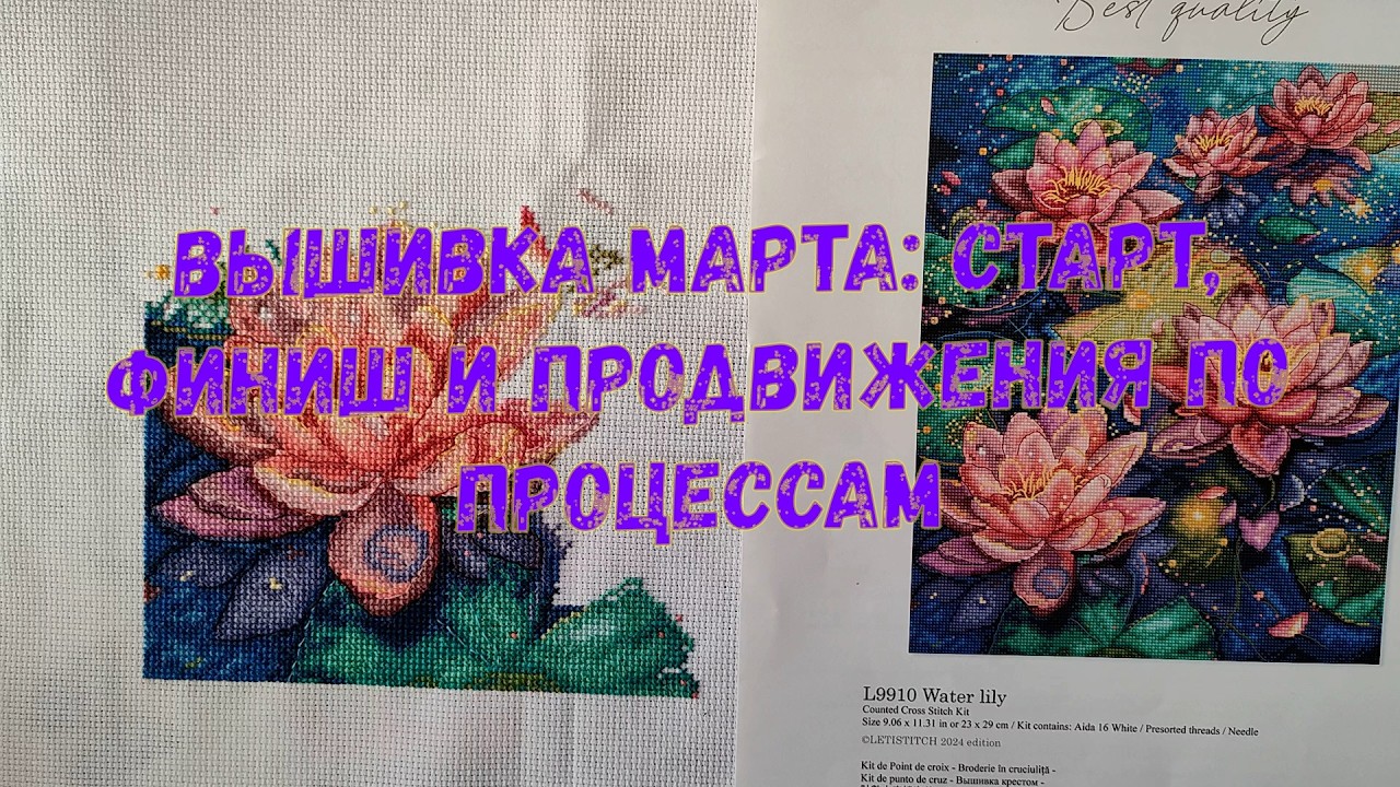 Вышивка марта: старт, финиш и продвижения по процессам.