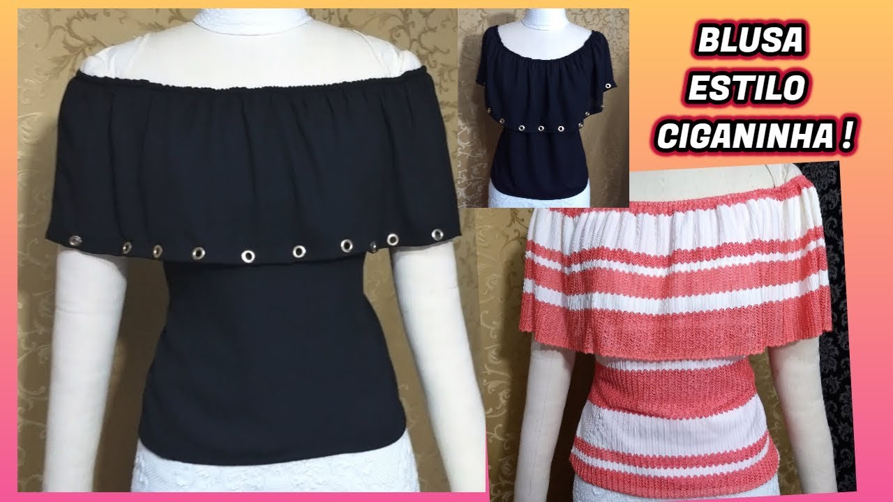 Modelagem em foco#38: Blusa estilo ciganinha com babados.
