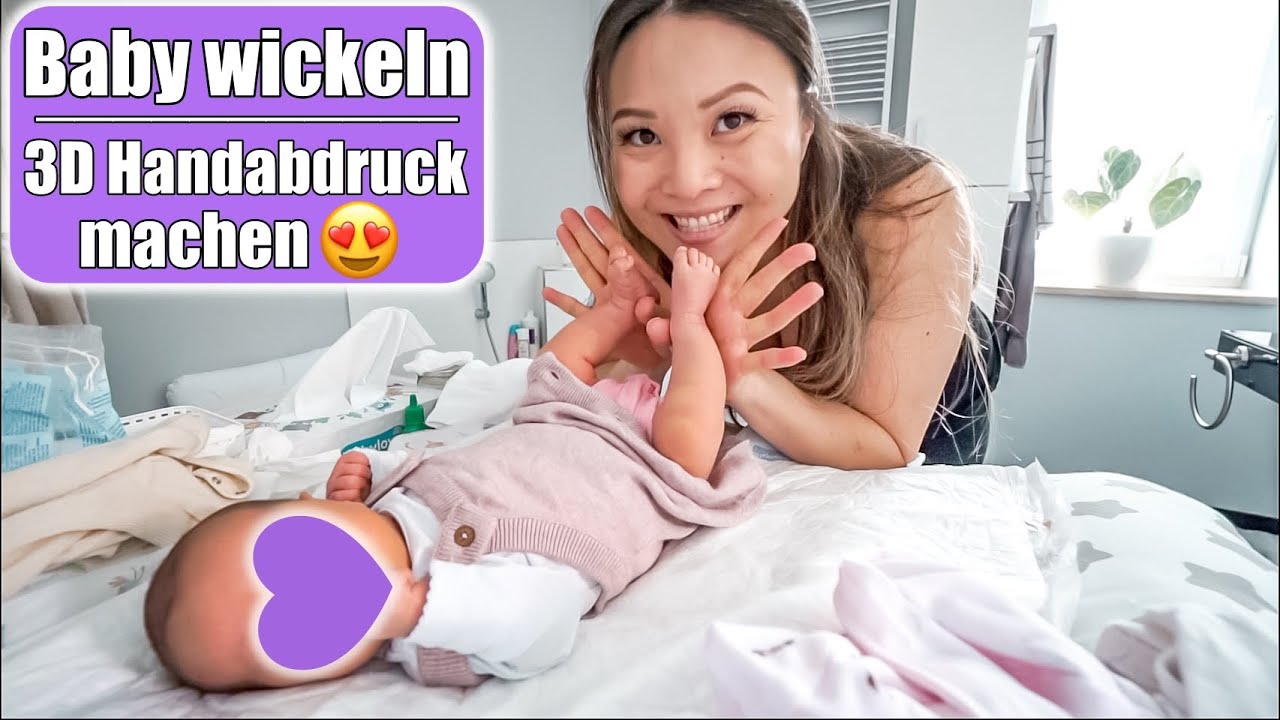 Baby 3D Handabdruck machen 😍 Wickeln & wiegen mit Hebamme! Wochenbett Nachsorge | Mamiseelen
