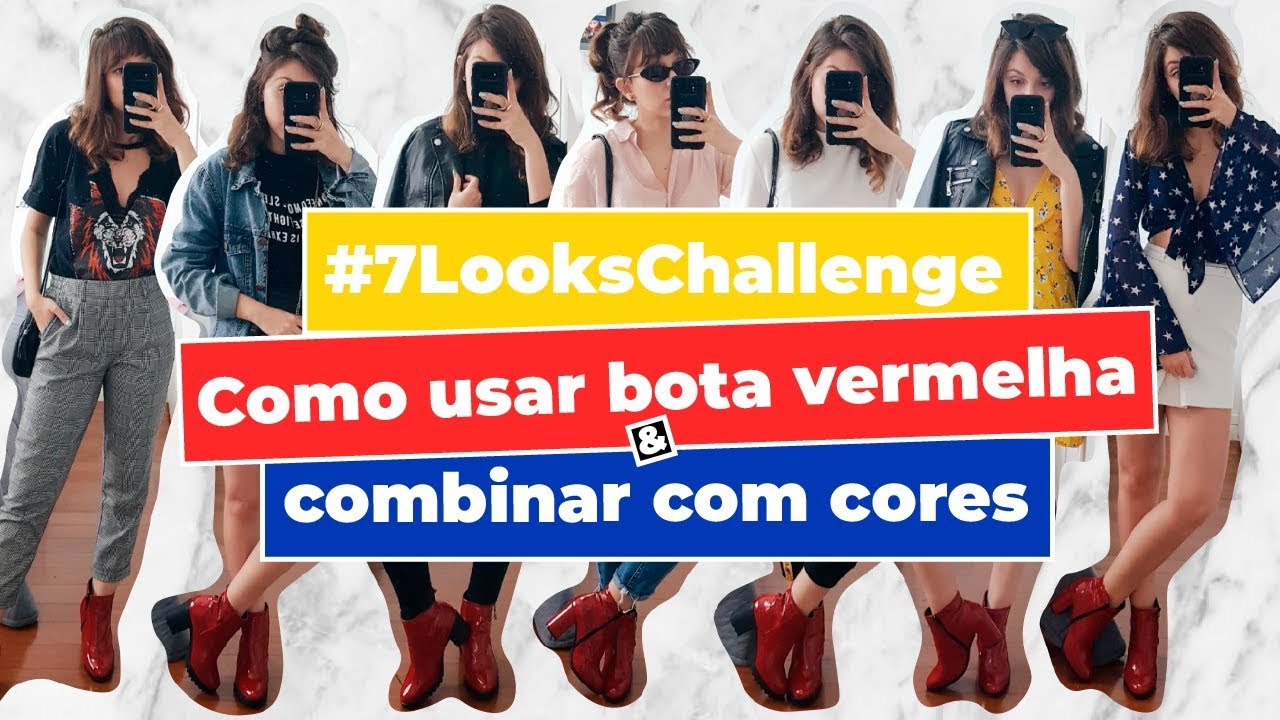 #7LooksChallenge: como usar bota vermelha e combinar com outras cores | | YASMIM FASSBINDER