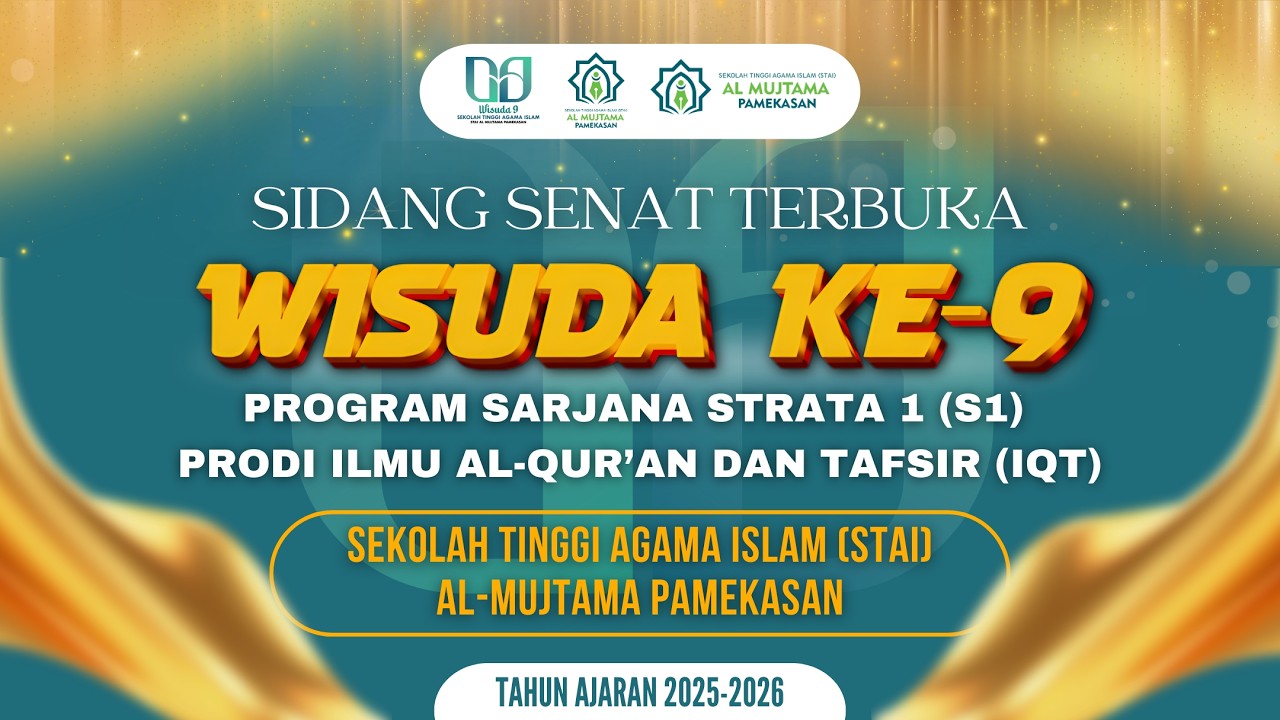 LIVE STREAMING SIDANG SENAT TERBUKA WISUDA KE-9 PROGRAM SARJANA STRATA 1 (S1)