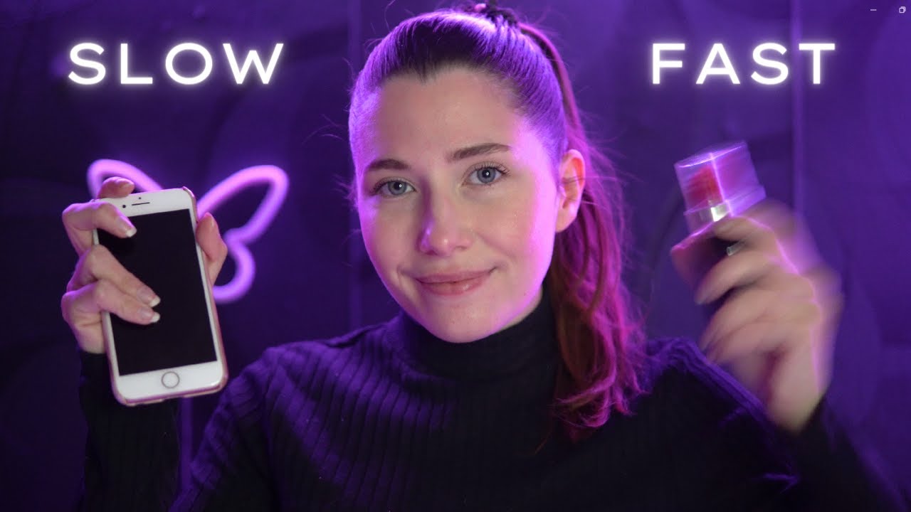 ASMR 🩷 fast VS ultra slow tapping