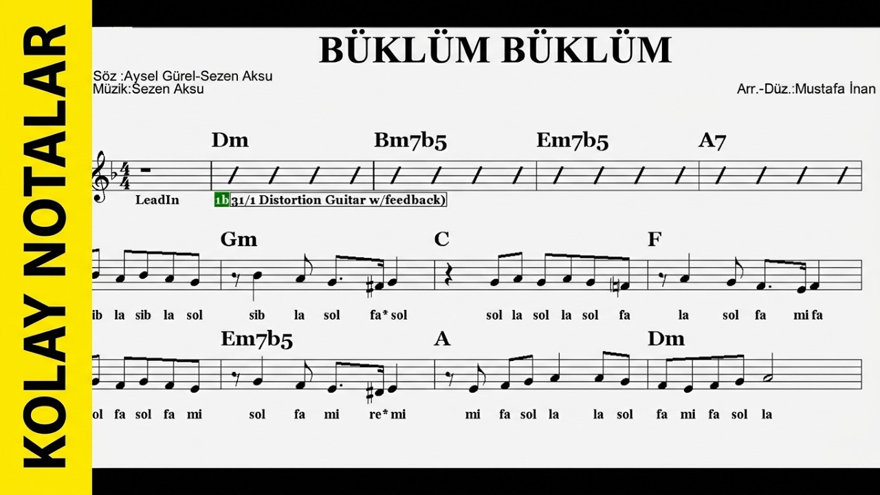 BÜKLÜM BÜKLÜM--Dm--:Guitar,Flute,Keyboard,Violin,Melodica,Recorder.