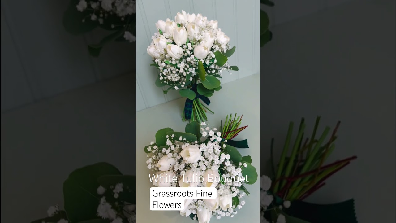 White Tulip Bouquet by grassroots hand made in Ayrshire.