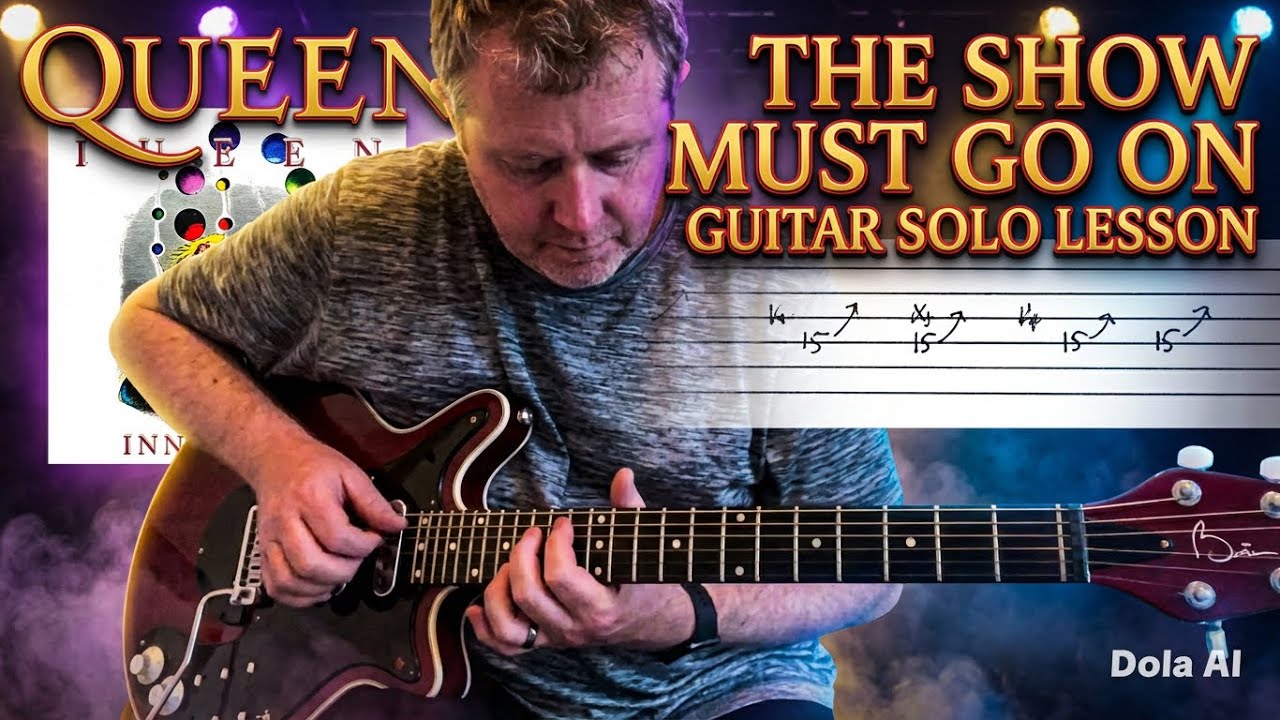 Queen The Show Must Go On - Guitar Solo Lesson (Guitar Tab) Feat Zandy Owens