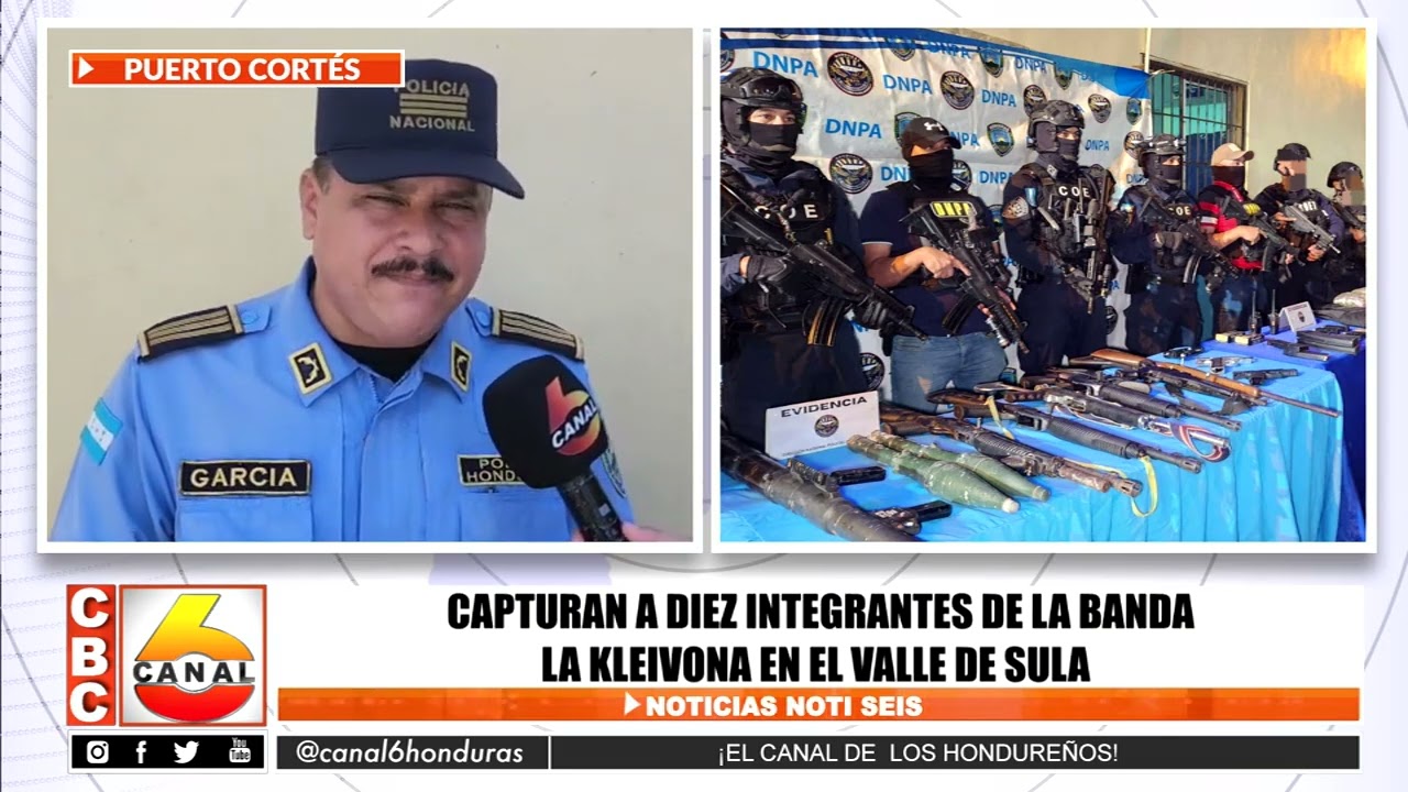 Capturan a 10 integrantes de la banda la Kleivona en el Valle de Sula
