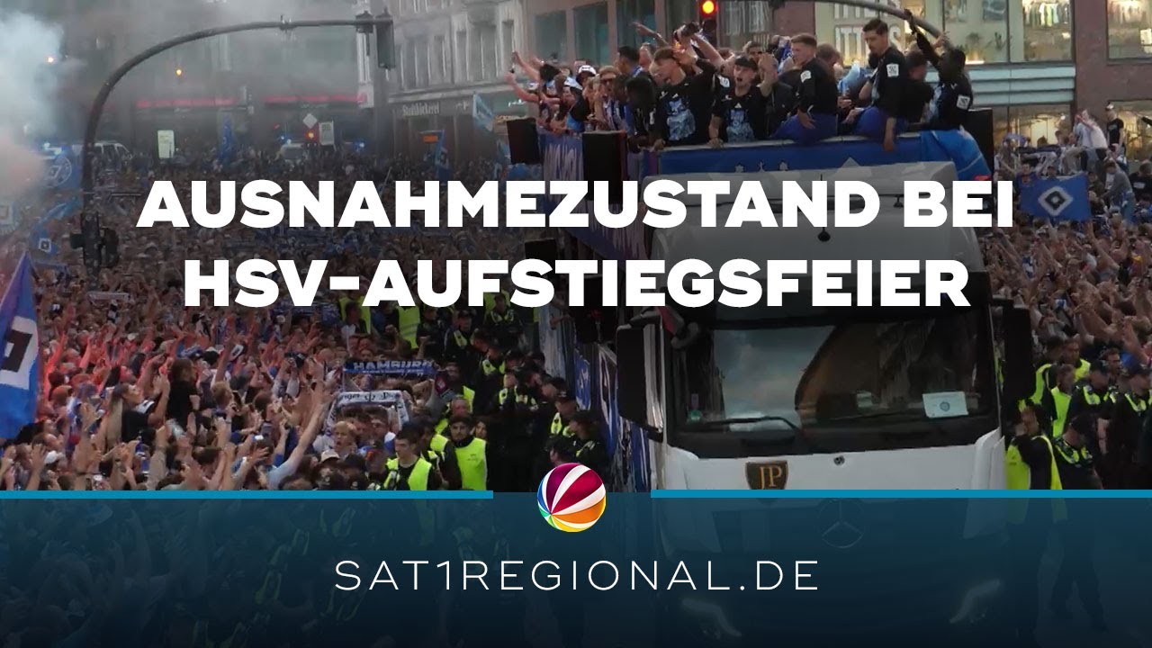 HSV-Aufstiegsparty: 80.000 Fans feiern in Hamburger Innenstadt