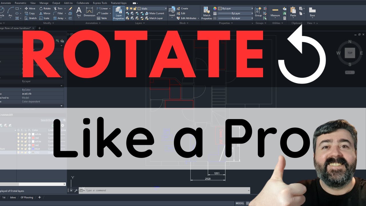Rotate Anything in AutoCAD! Objects, Views, Workplanes, UCS and More!