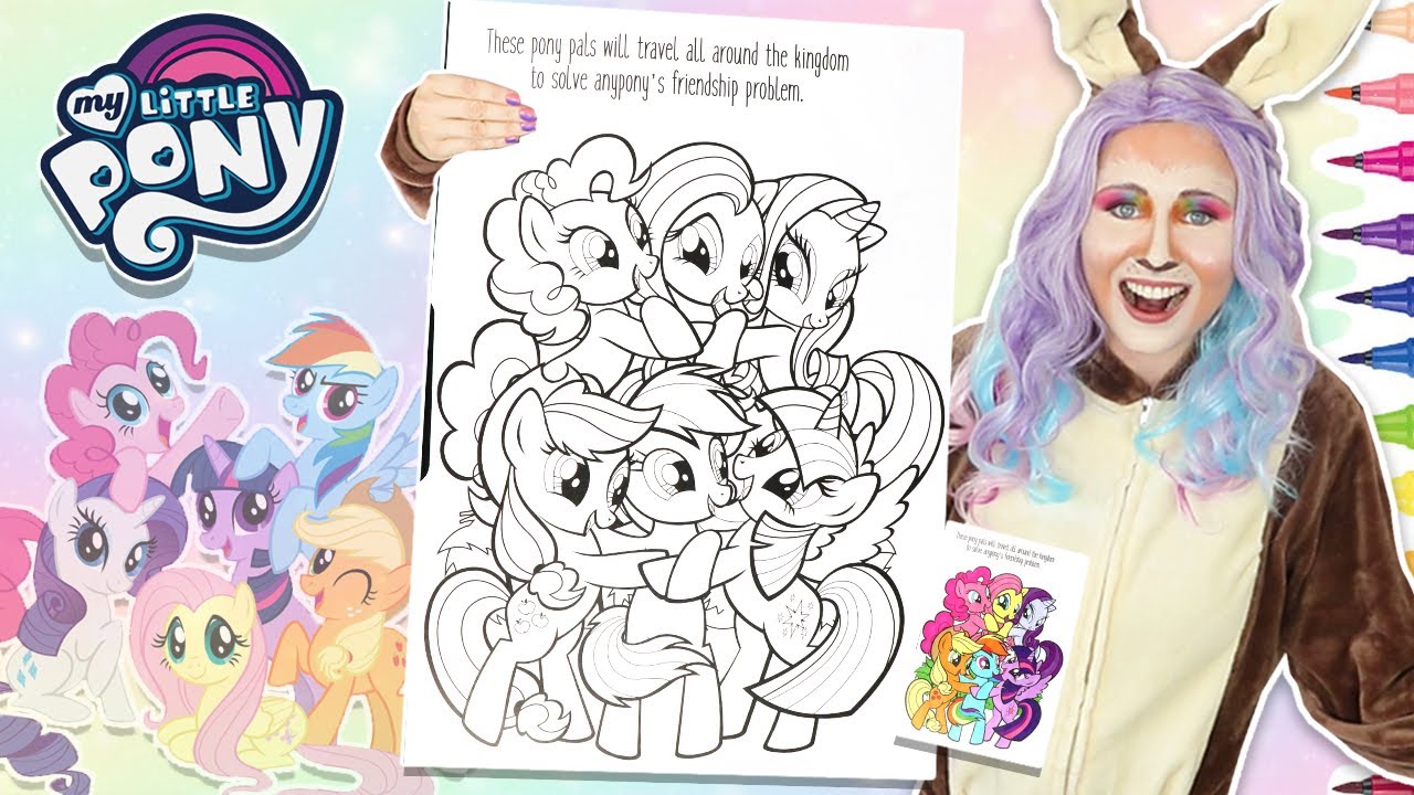 MLP GIANT Coloring Page Complication | Rainbow Dash Twilight Applejack Fluttershy Rarity Pinkie Pie
