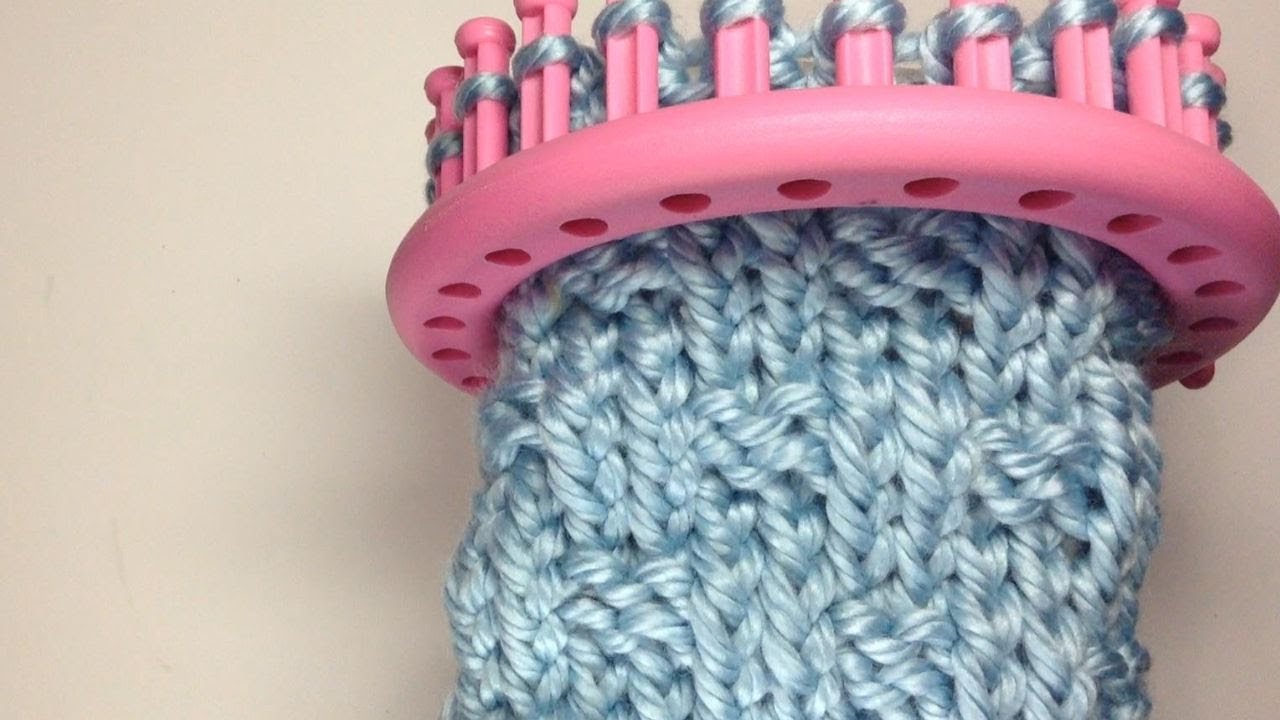 How to Knit TWISTED CHECK STITCH on a Round Loom: Step-by-Step Tutorial