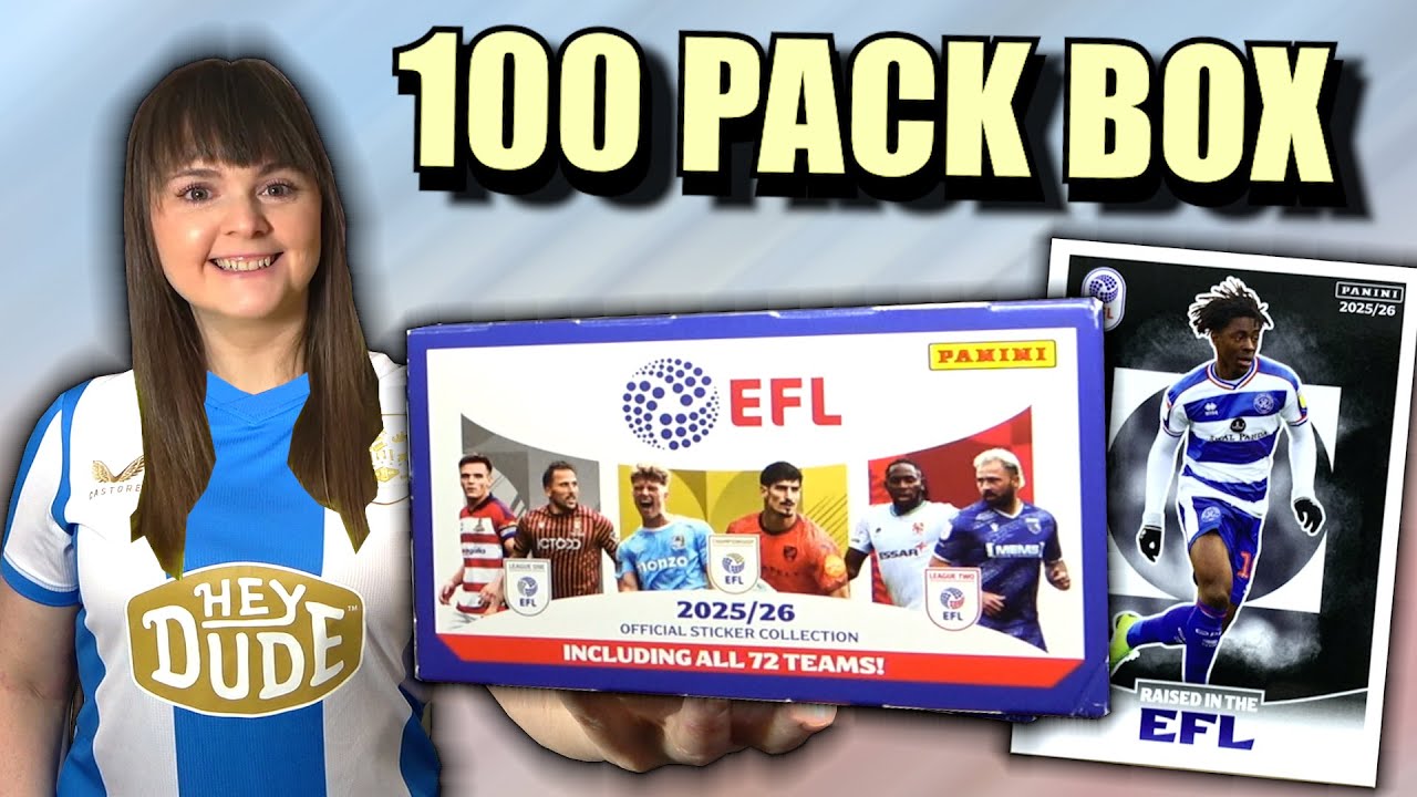 OPENING A FULL BOX WITH 100 PACKS OF THE *NEW* PANINI EFL 2025/26 Sticker Collection | Gold Captains