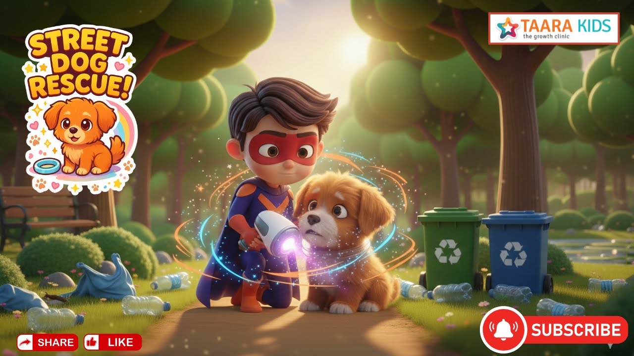 Jazy Taara: Street Dog Rescue Mission 🐶✨ | Kids Learning Story | Jazy Taara Ka Big Help Mission