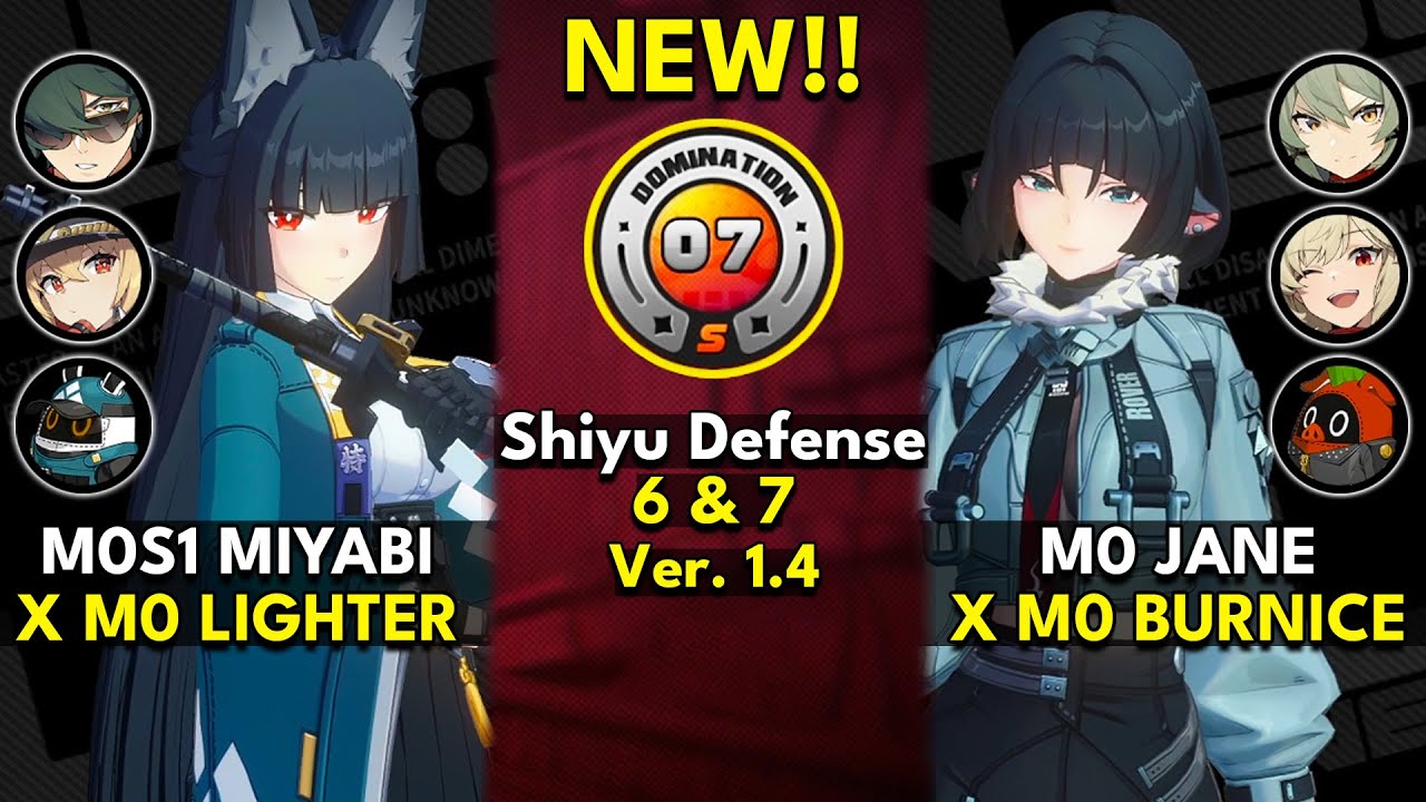 M0S1 Miyabi x Lighter & M0 Jane x Burnice | Shiyu Defense 1.4 Floor 6 & 7 (S Rank) | ZZZero
