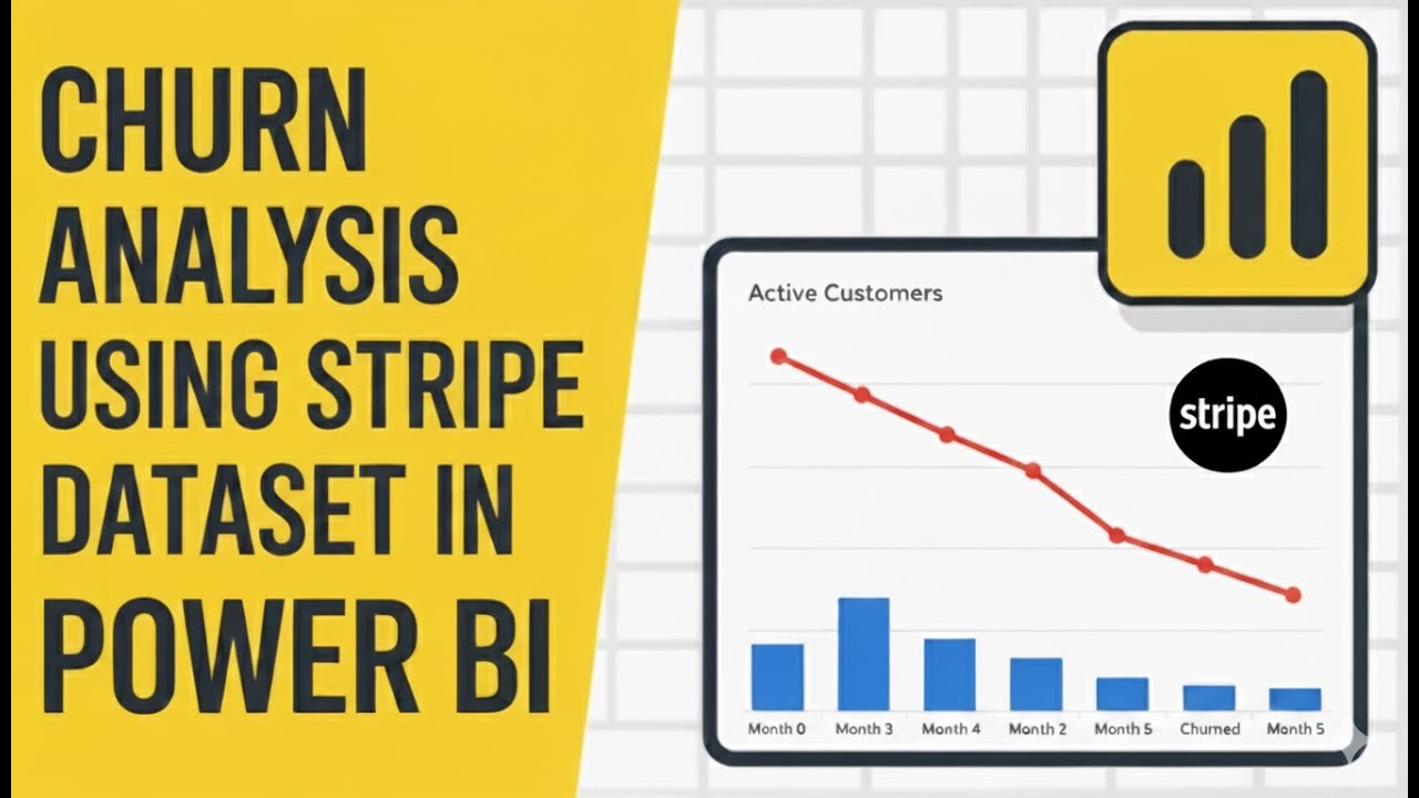 Churn Analysis Dashboard in Power BI | Step by Step with Stripe Dataset + PBIX Files