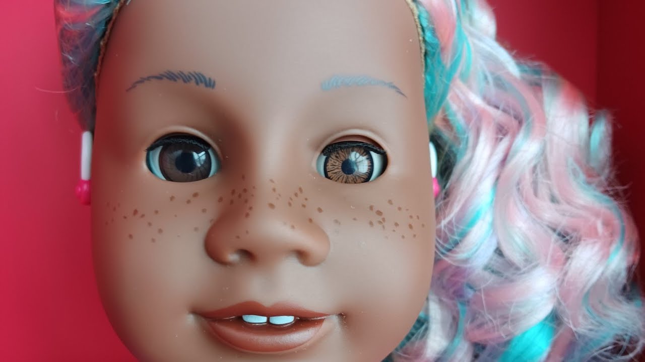 American Girl cyo dark skin Addy with medium length rainbow natural curls and brown eyes doll ✨️  