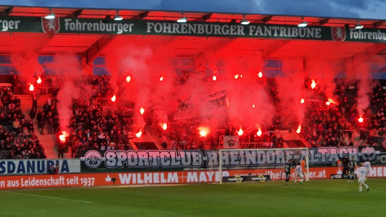 16.03.2024 SCR Altach - Austria Wien 1:1, Pyrotechnik & Support